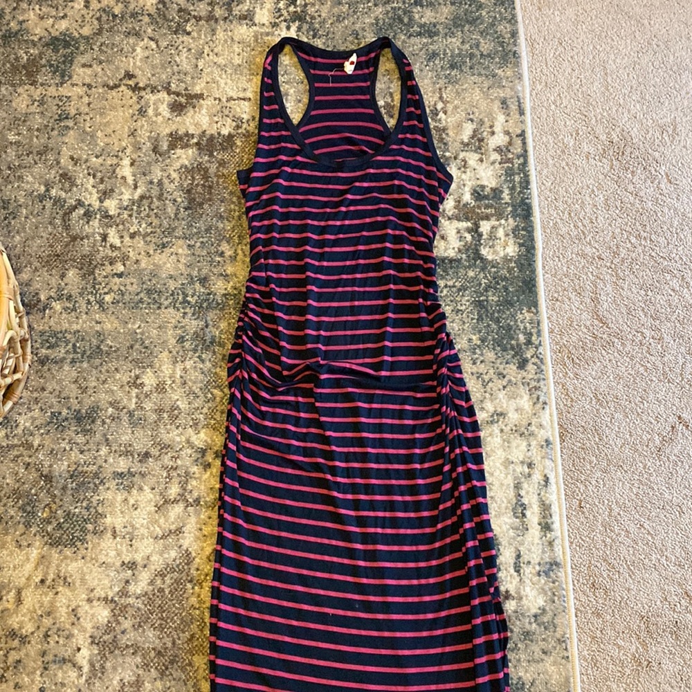 Navy & pink maxi dress